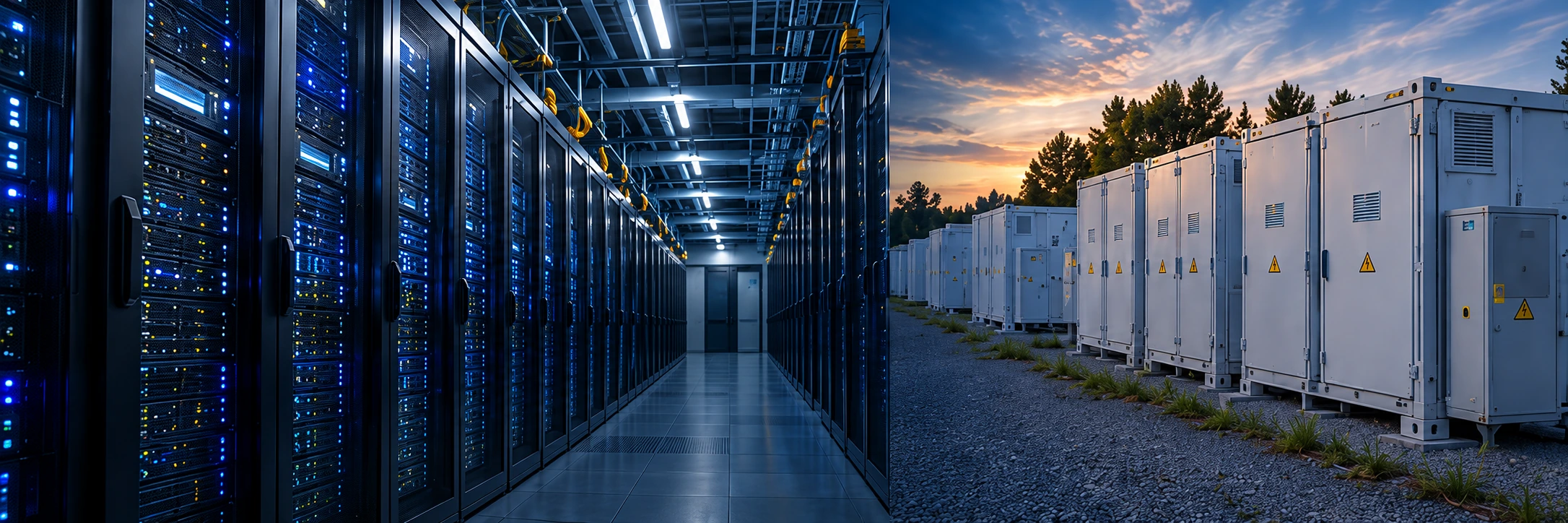 Server infrastructure and battery energy storage